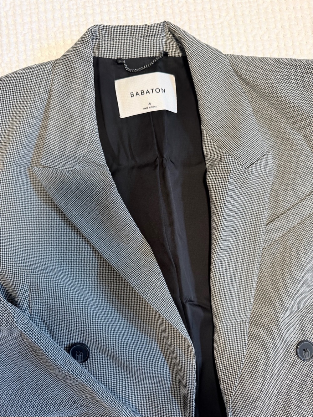 Babaton Black & White Houndstooth Blazer size 4